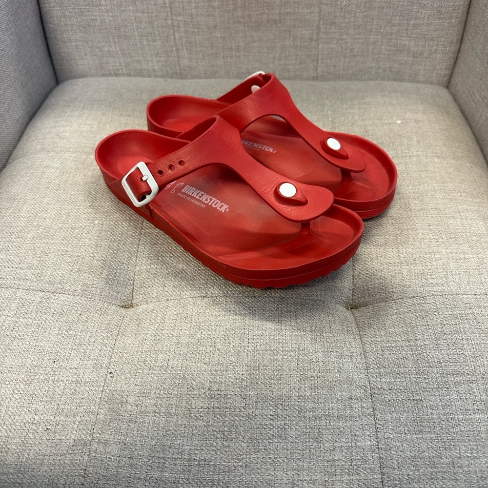 Birkenstock Gizeh Red Women's Rubber Toe Post Sandals